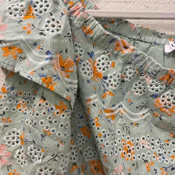 LAIA for Anthropologie embroidered bohemian ruffle puff sleeve floral top XL - Picture 7 of 13